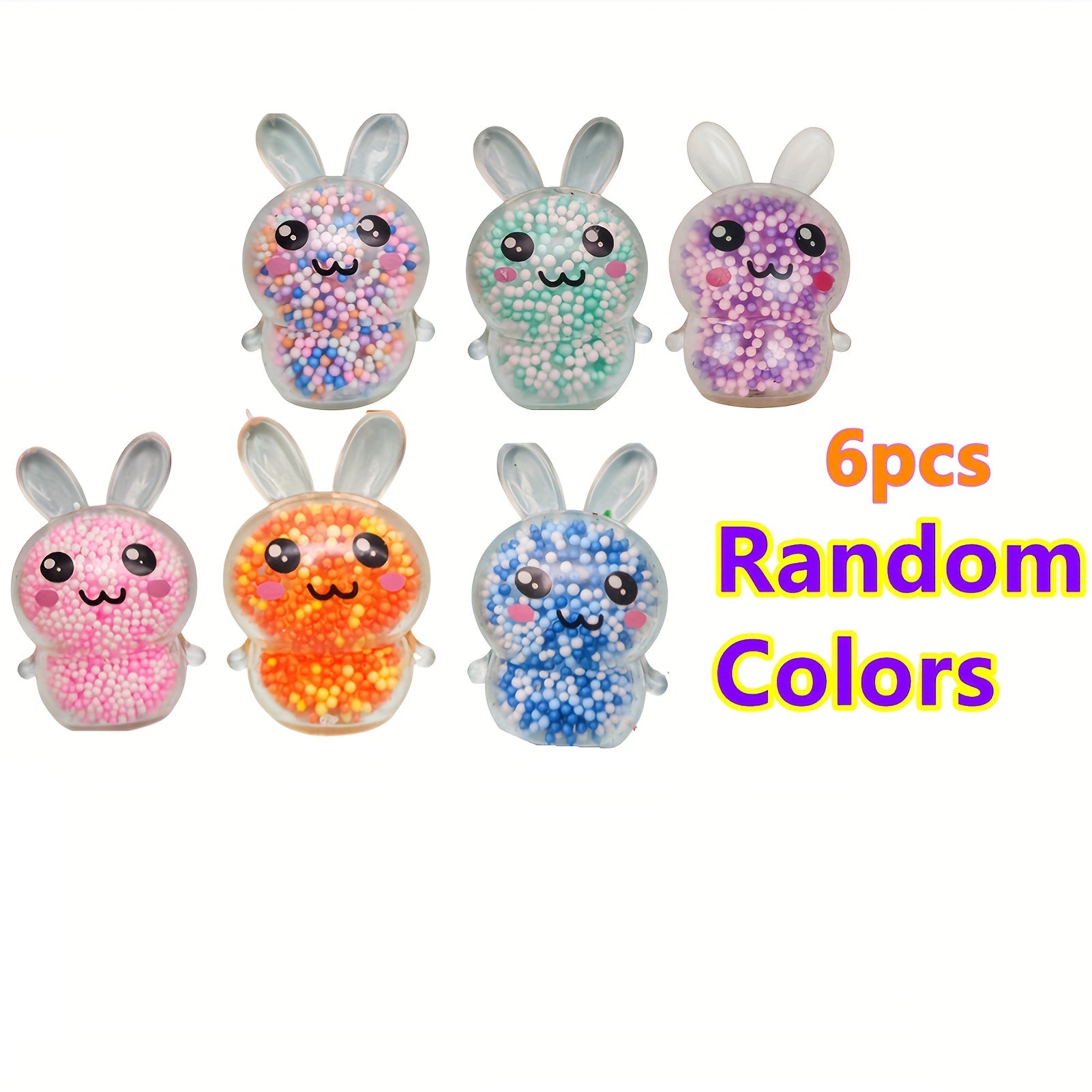 NNETM 6pcs Squishy Bunny Stress Balls for Kids & Adults