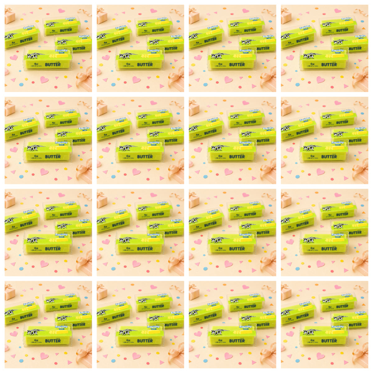 11-Piece Cute Butter Bar Squishy Squeeze Toys